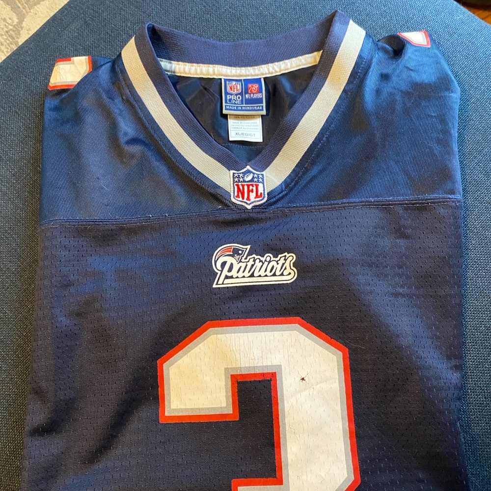 NFL Patriots Navy Jersey with Red and White Details